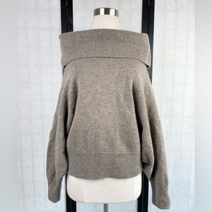 COS Off-Shoulder Taupe Sweater